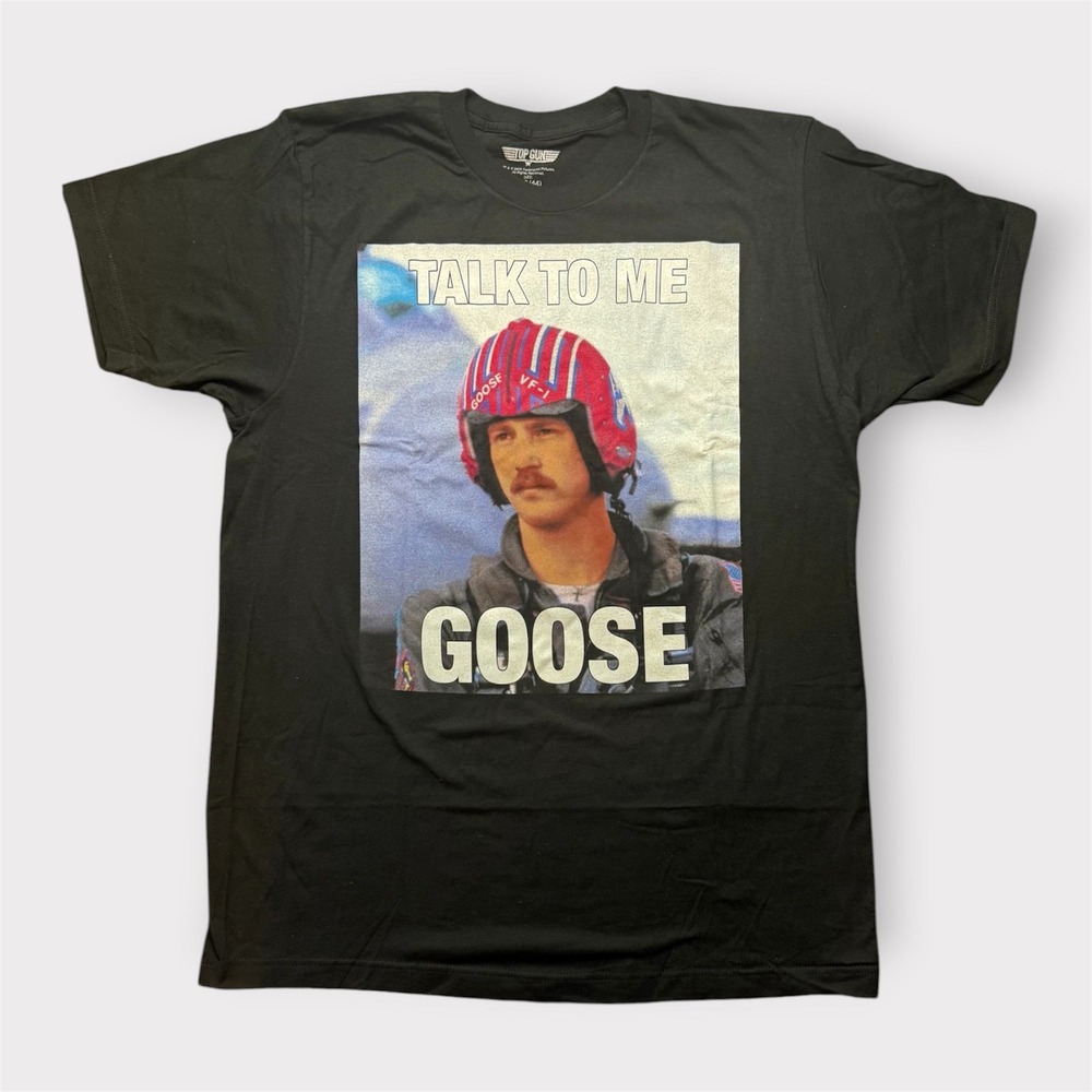 Top Gun Goose‎ Talk To Me Goose Graphic T-Shirt Black Large L 2020 Paramount